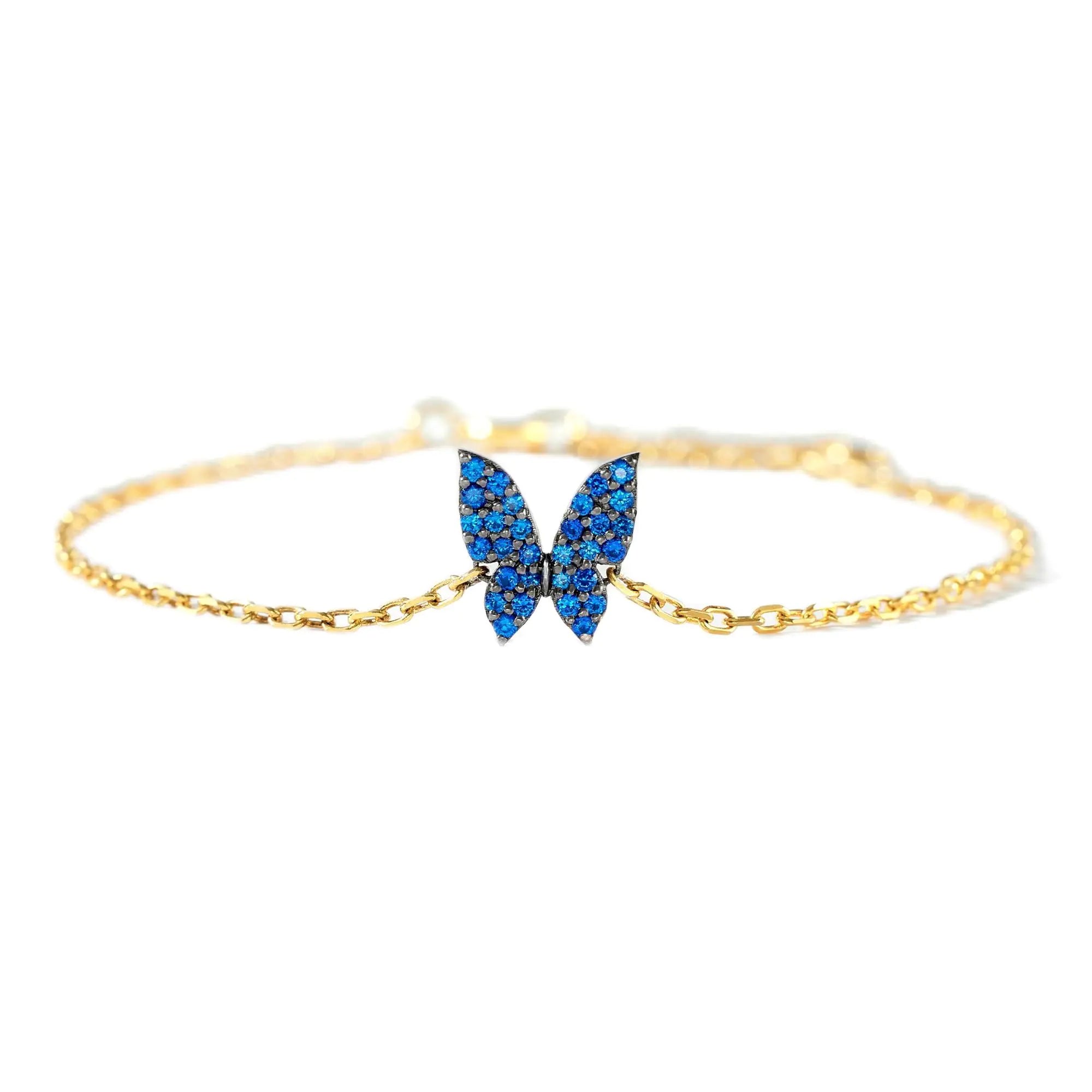 Sterling Silver Butterfly Gold Bracelet