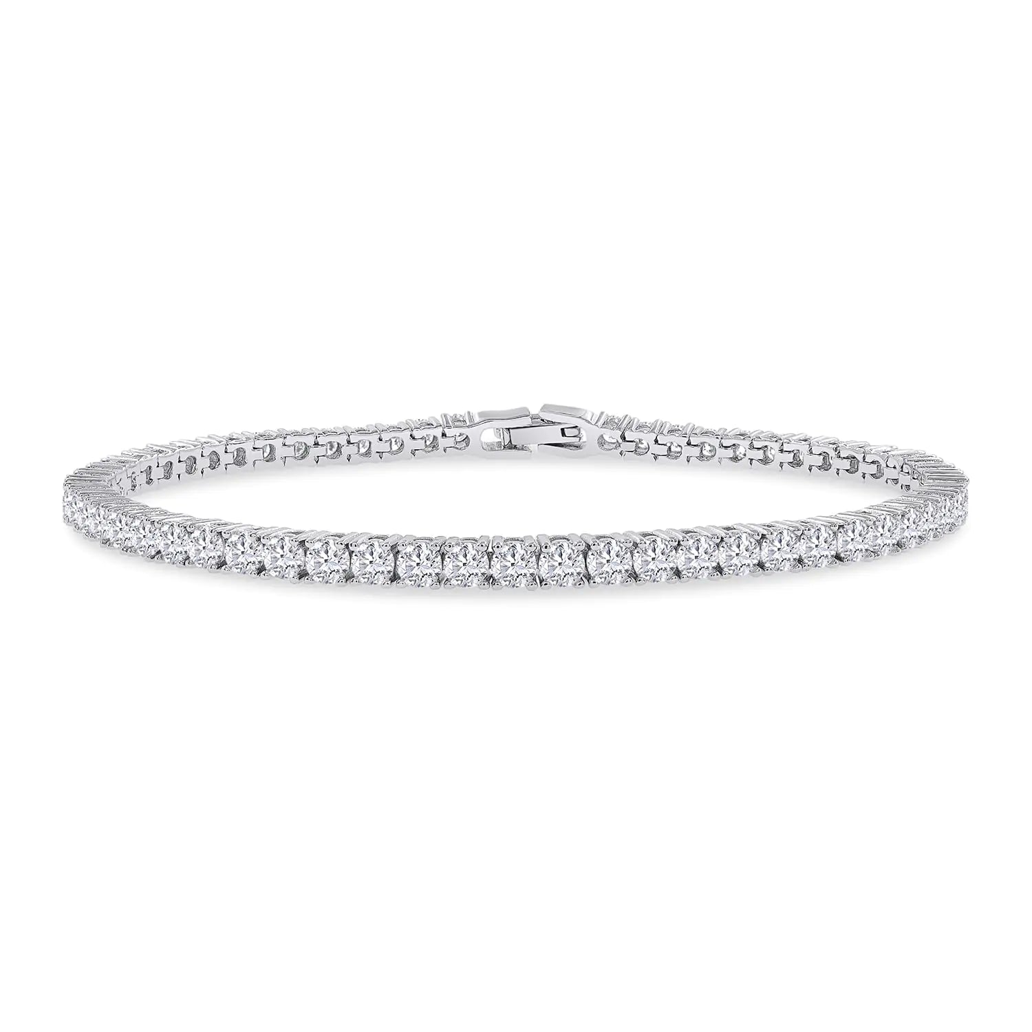 18K White Gold Plated Moissanite Tennis Bracelet for Women