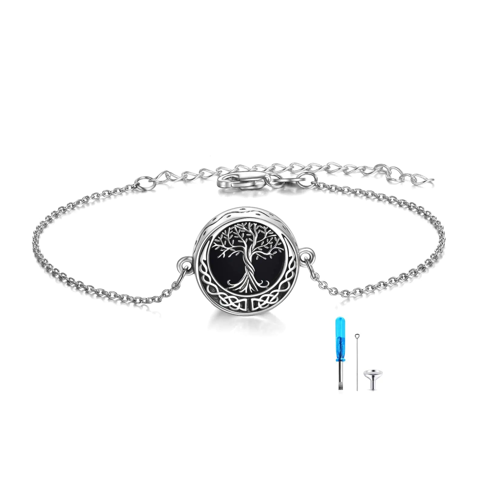 Tree of Life Urn Bracelet for Ashes 925 Sterling Silver