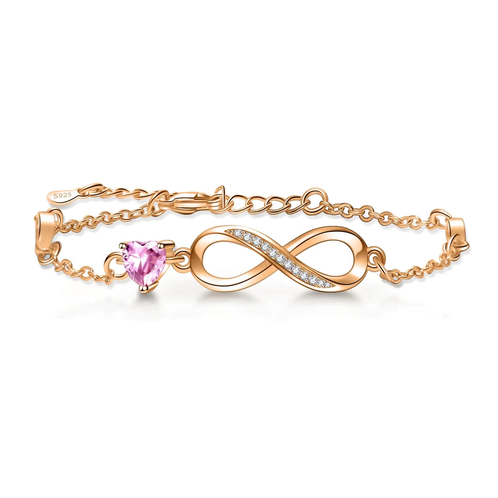 Bracelets for Women Sterling Silver Infinity Heart