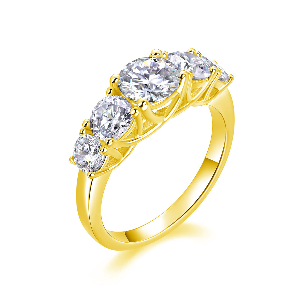 Deep Affection - 1-carat Top-quality Moissanite S925 Silver And Platinum-plated Diamond Ring
