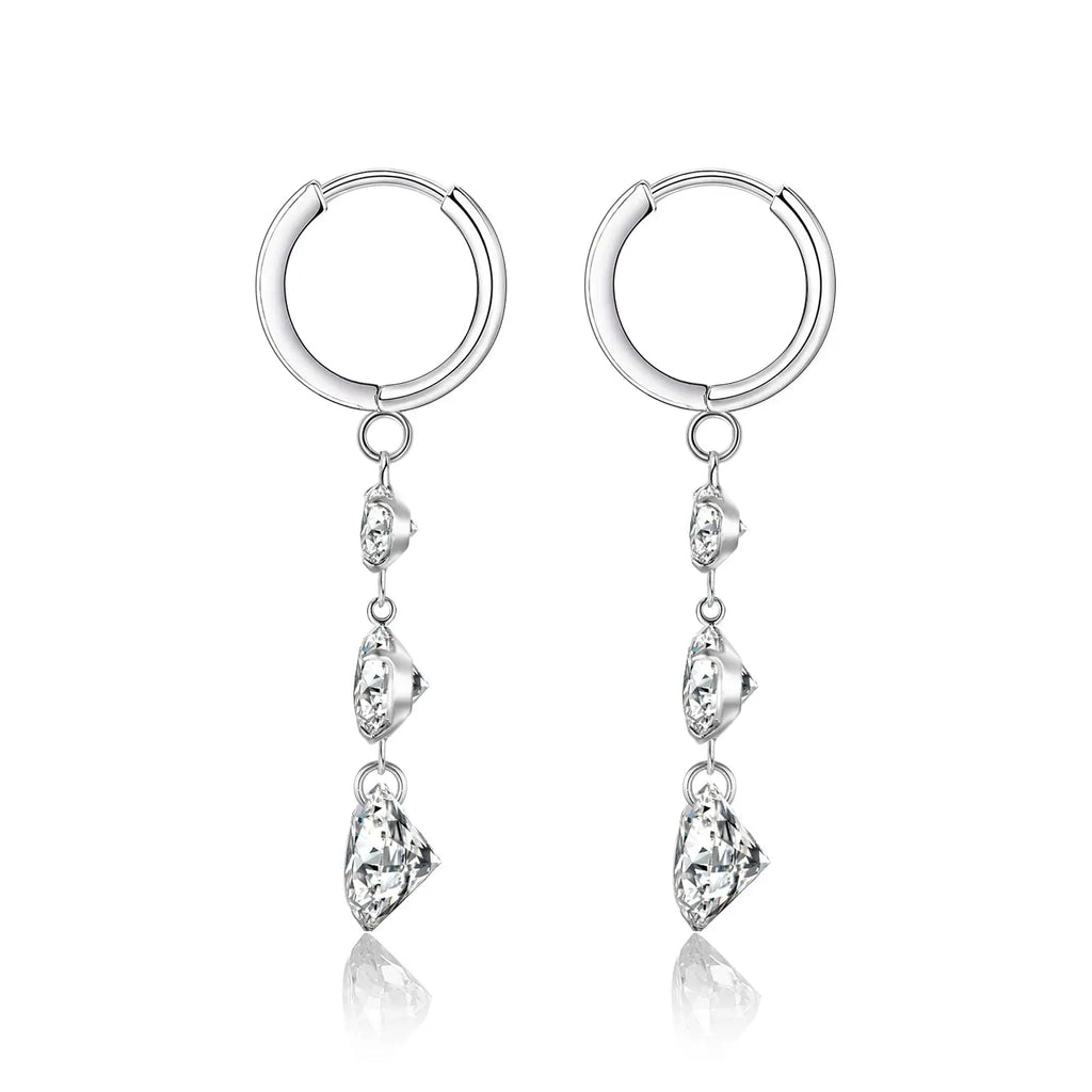 Moissanite Luxury & Fashionable Light Luxury Silver Stud Earrings – S925 Platinum Plated - N&P Colletion