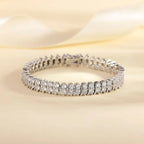 18K White Gold Plated Simulated Diamond Tennis Bracelet