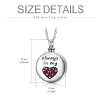 Heart Urn Engraved Cremation Necklace for Ashes in Sterling Silver