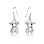 925 Sterling Silver Highland Cow Earrings