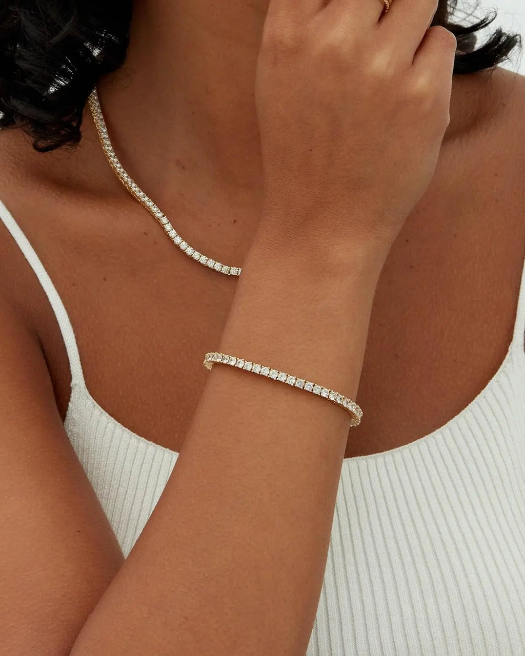 14K Gold Plated 3Mm Cubic Zirconia Classic Tennis Bracelet 