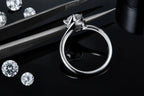 1-carat Luxury And Fashionable Light Luxury Jewelry Silver Ring Set With Top-quality Moissanite, S925 Silver Plated Platinum NP Collection