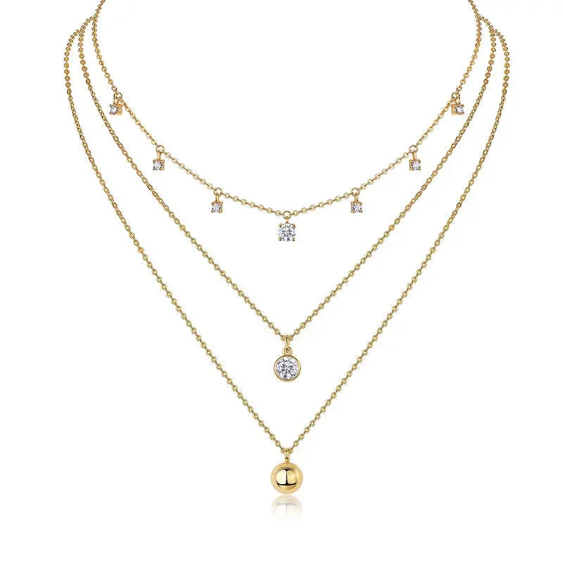 1-Carat Luxury Minimalist Moissanite S925 Gold-Plated Silver Pendant Necklace NP Collection