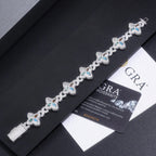 A Luxurious And Fashionable Minimalist Jewelry Bracelet Featuring Top-quality Moissanite, Made Of S925 Silver Electroplated With Platinum. - N&P Colletion