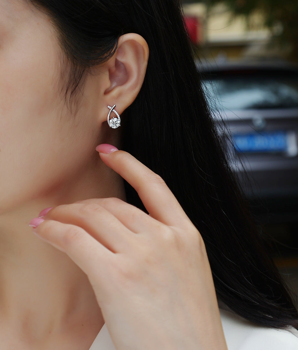 Happy Encounter - 1-carat Moissan Diamond S925 Sterling Silver And Platinum-plated Stud Earrings