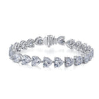 S925 Sterling Silver Bracelet Full Diamond Heart-shaped Bracelet