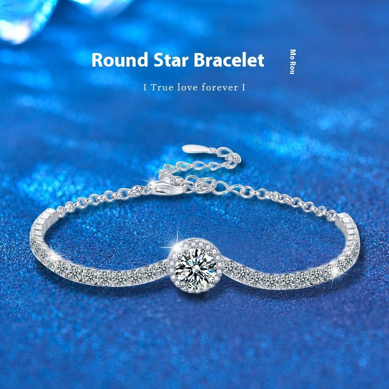 Starry Moissanite 925 Silver Bracelet