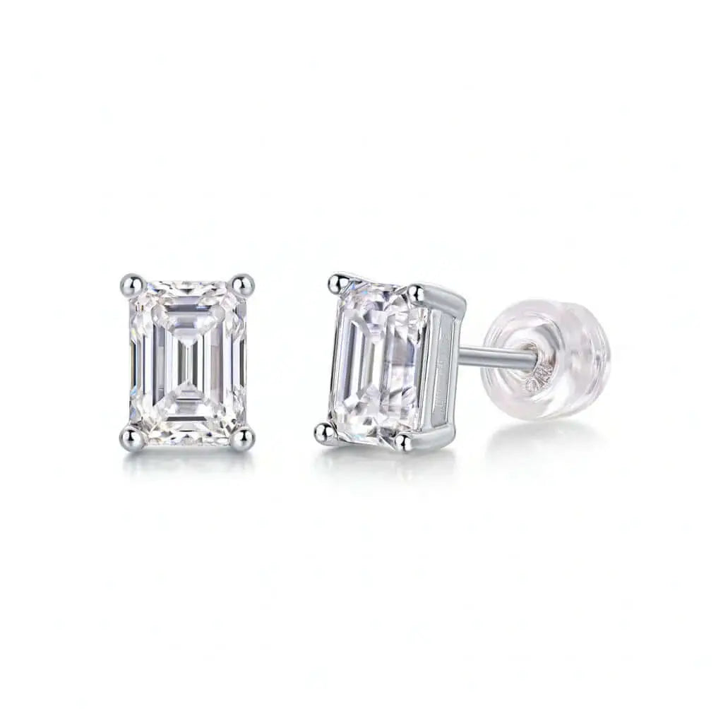 Moissanite Diamond Stud Earrings Studs with Moissanite Diamond Silver