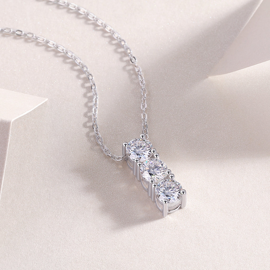 Round - 0.5-carat Moissan Diamonds, S925 Sterling Silver And Platinum Plating Pendant