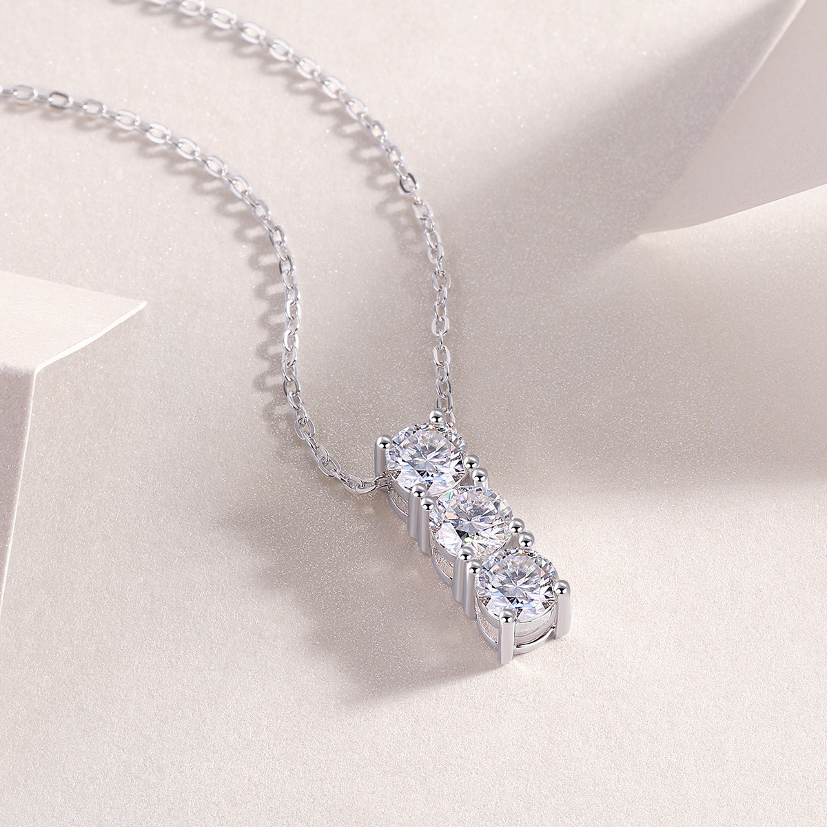Round - 0.5-carat Moissan Diamonds, S925 Sterling Silver And Platinum Plating Pendant