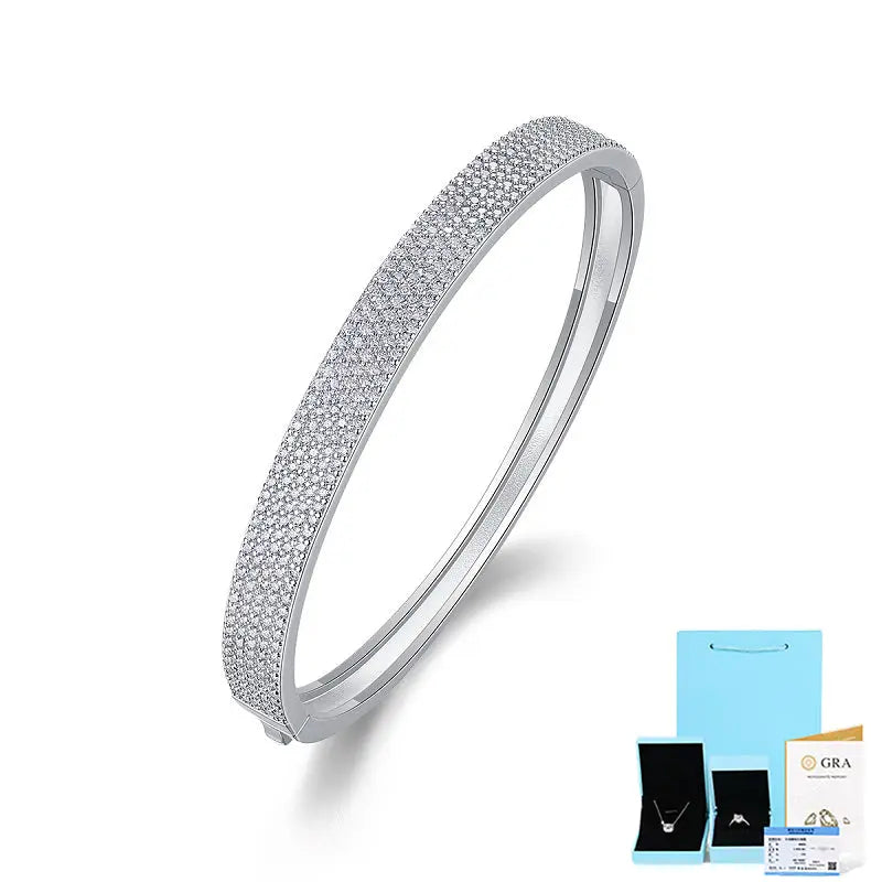 Moissanite S925 Silver Platinum-Plated Bracelet – Luxurious Light Luxury Jewelry NP Collection