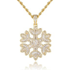 Zircon Snowflake Pendant Jewelry Real Gold Electric
