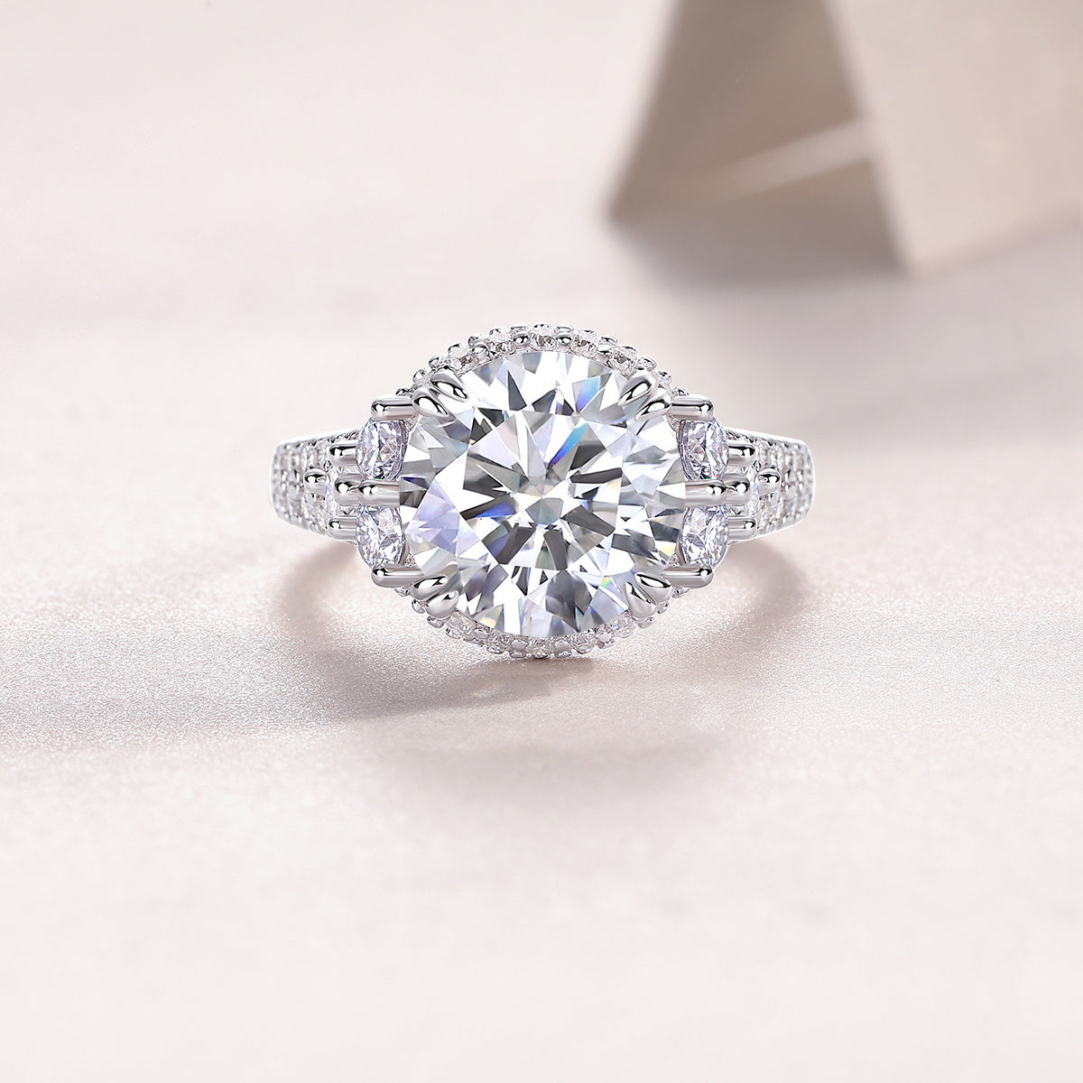 Dance With Youth - 5-carat Moissan Diamond S925 Sterling Silver And Platinum-plated Diamond Ring