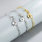 Womens S925 Sterling Silver Heart Bracelet NP Collection