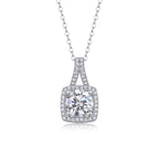 Small Square Diamond - 2-carat Moissanite S925 Sterling Silver And Platinum-plated Pendant