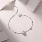 Harmonious And Brilliant - Set With Top-quality Moissanite, Luxurious And Fashionable Light Luxury Jewelry Silver Bracelet S925, Silver-plated Platinum NP Collection