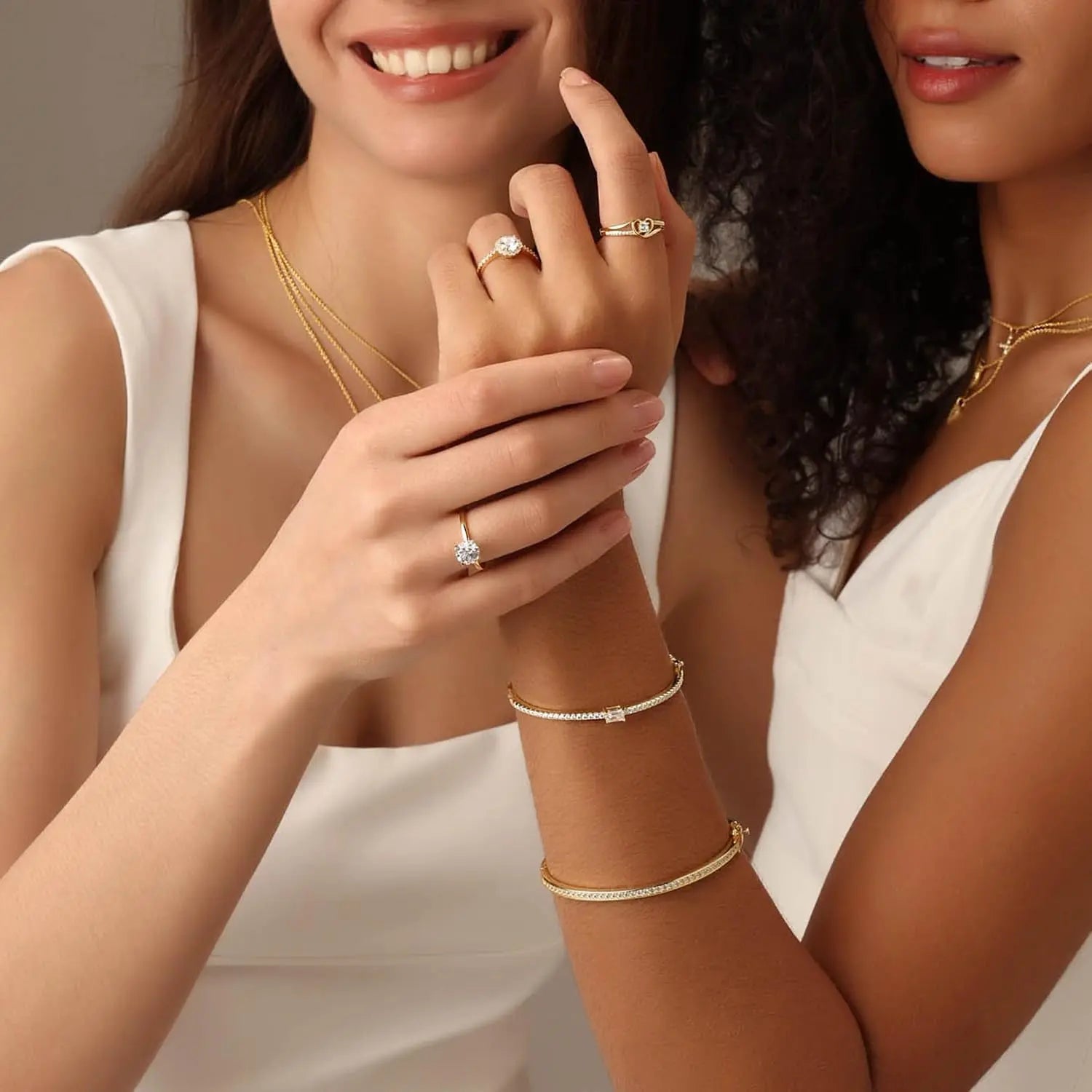 3.3MM Bangle Classic Tennis Bracelet 18K Gold Plated 1.00 CT