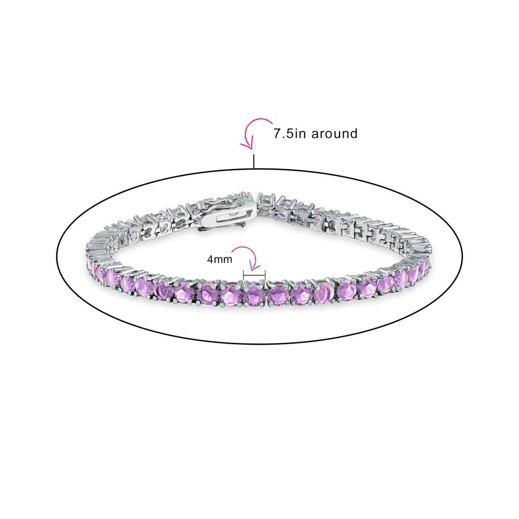 12 CTW Simulated round Solitaire Cubic Zirconia Bracelet