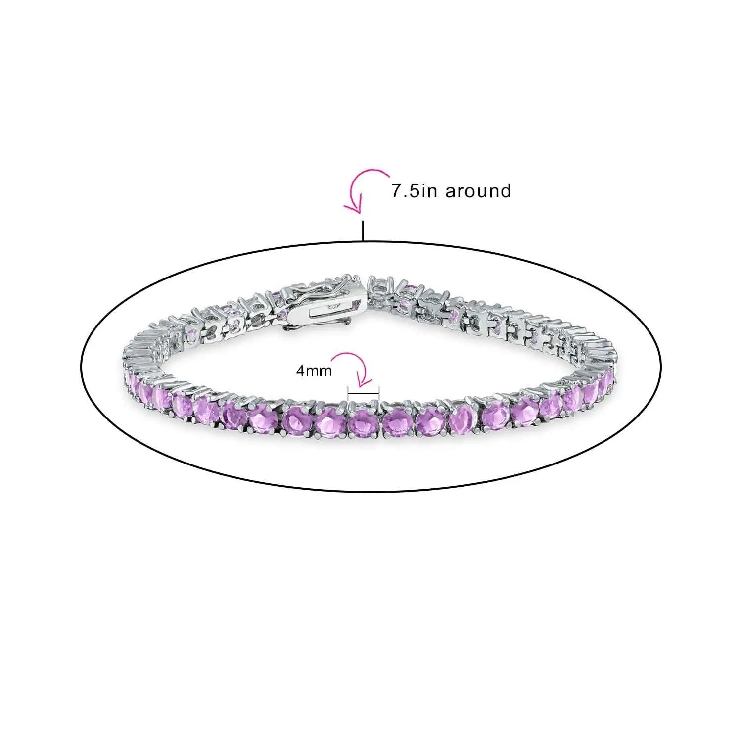 12 CTW Simulated round Solitaire Cubic Zirconia Bracelet