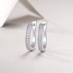 1Morning Dew Moissanite S925 Sterling Silver and Platinum-Plated Stud Earrings 