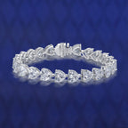 S925 Sterling Silver Bracelet Full Diamond Heart-shaped Bracelet
