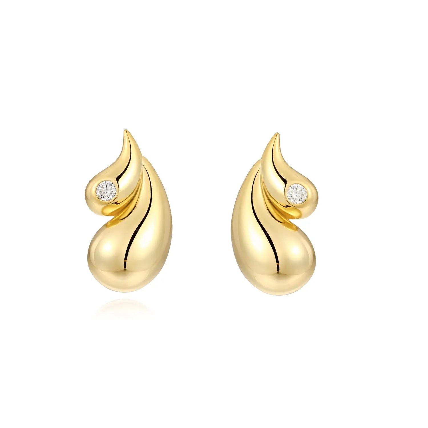 Morning Dew – Premium Moissanite Luxury Fashion Silver Stud Earrings, S925 Gold Electroplated - N&P Colletion