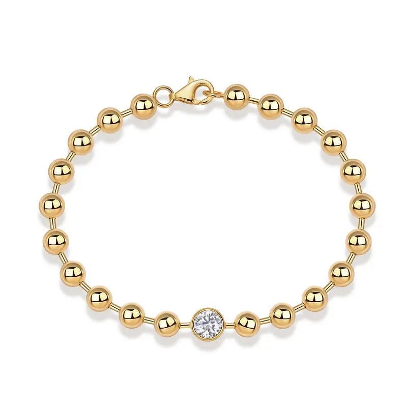 1-Carat Luxury Moissanite S925 Gold-Plated Silver Bracelet – Light Luxury Trend Jewelry NP Collection