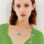Sterling Silver Dragonfly Urn for Ashes Opal Dragonfly Cremation Necklace