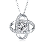 Cycle – Moissanite Silver Pendant Necklace, S925 Platinum Plated NP Collection