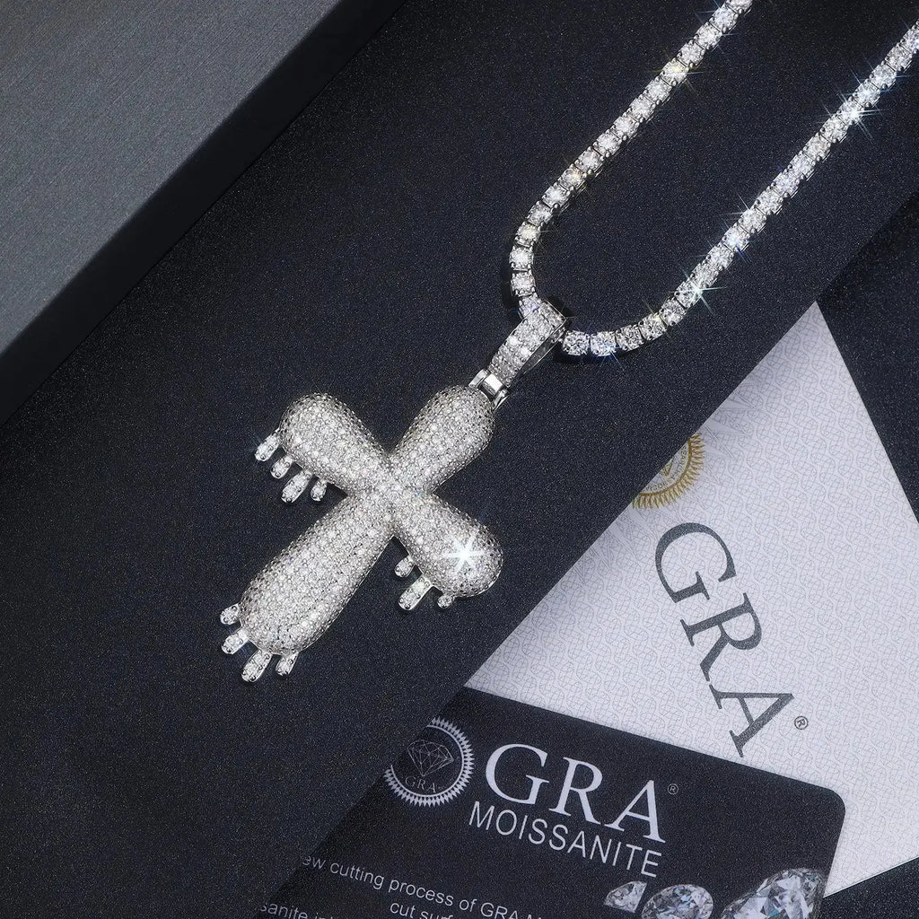 Moissanite, This Luxurious And Fashionable Light Luxury Trend Jewelry Necklace Pendant Is Made Of S925 Silver Electroplated With Platinum NP Collection