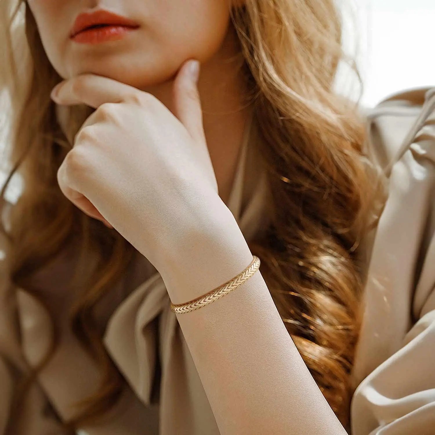 14K Gold Bracelet Link Foxtail 