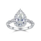 Pear-shaped Moissanite Set With Top-quality Moissanite Luxury And Fashionable Light Luxury Jewelry Silver Ring S925 Silver Electroplated With Platinum NP Collection