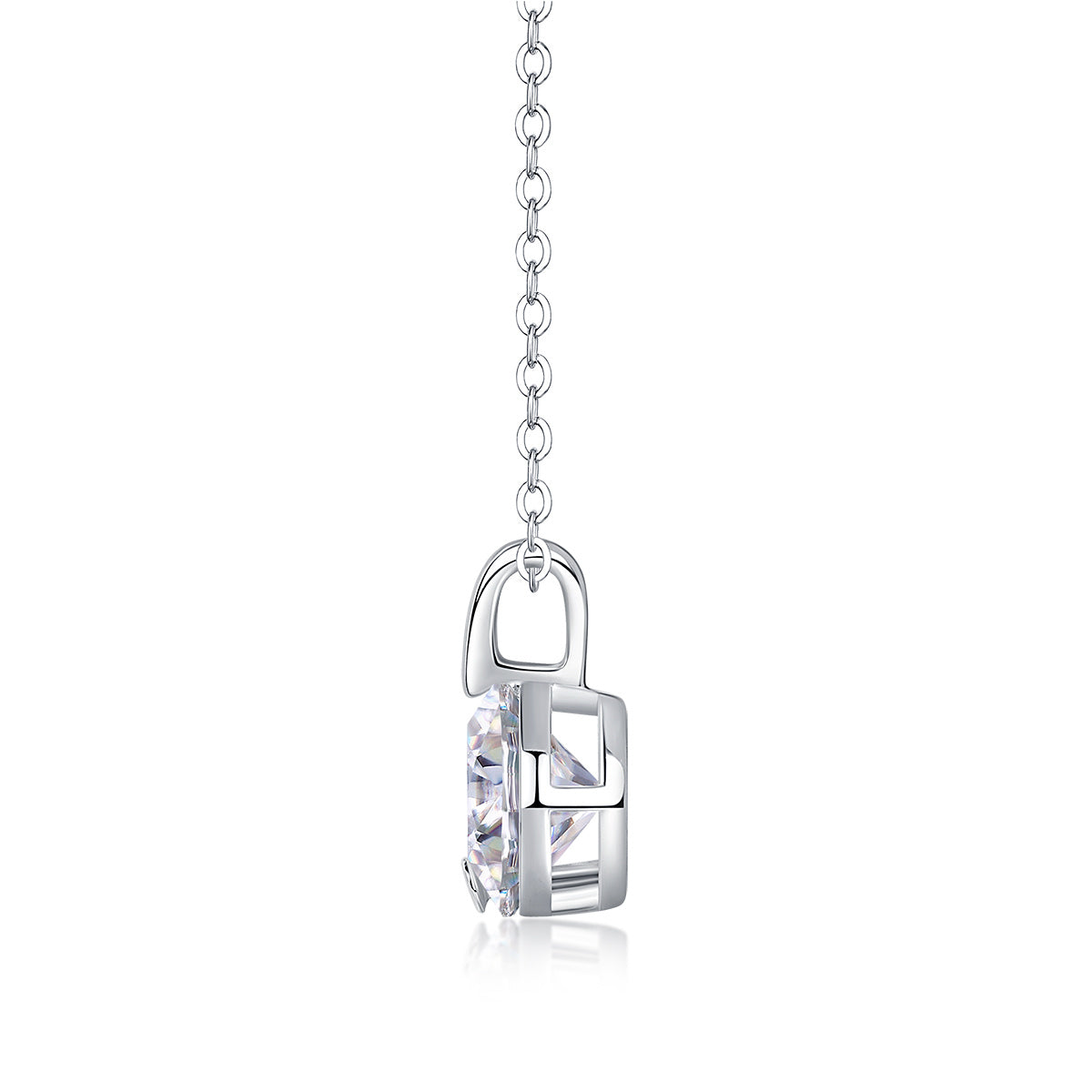 V-shaped - 2-carat Moissan Diamond S925 Sterling Silver And Platinum-plated Pendant