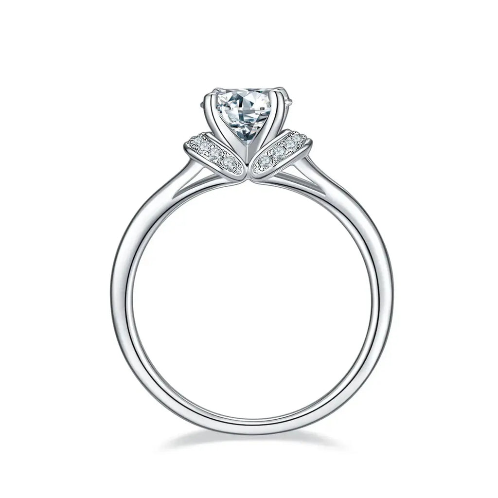 1-carat Luxury And Fashionable Light Luxury Jewelry Silver Ring Set With Top-quality Moissanite, S925 Silver Plated Platinum NP Collection