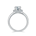 1-carat Luxury And Fashionable Light Luxury Jewelry Silver Ring Set With Top-quality Moissanite, S925 Silver Plated Platinum NP Collection
