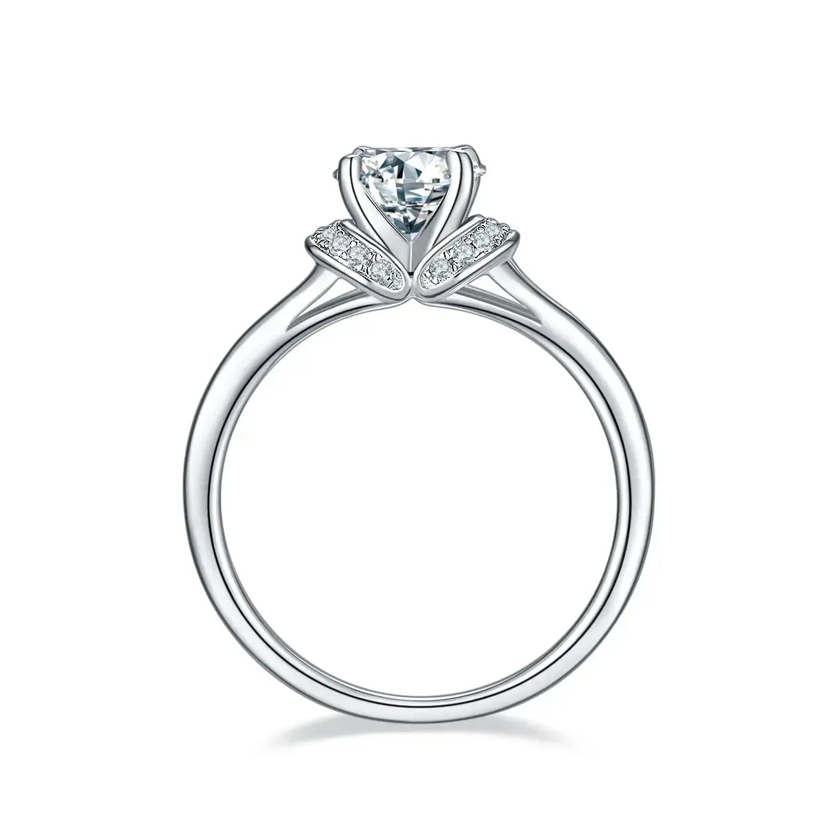 1-carat Luxury And Fashionable Light Luxury Jewelry Silver Ring Set With Top-quality Moissanite, S925 Silver Plated Platinum NP Collection