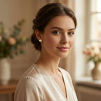 925 Sterling Silver Elegant Heart-Shaped Stud Earrings with Shimmering Curved Stone Accents