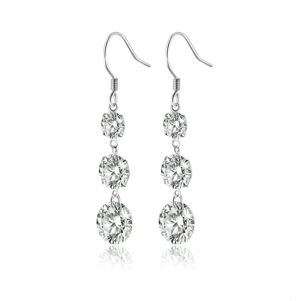 Moissanite Luxury And Fashionable Light Luxury Jewelry Silver Stud Earrings S925 Silver Plated Platinum NP Collection