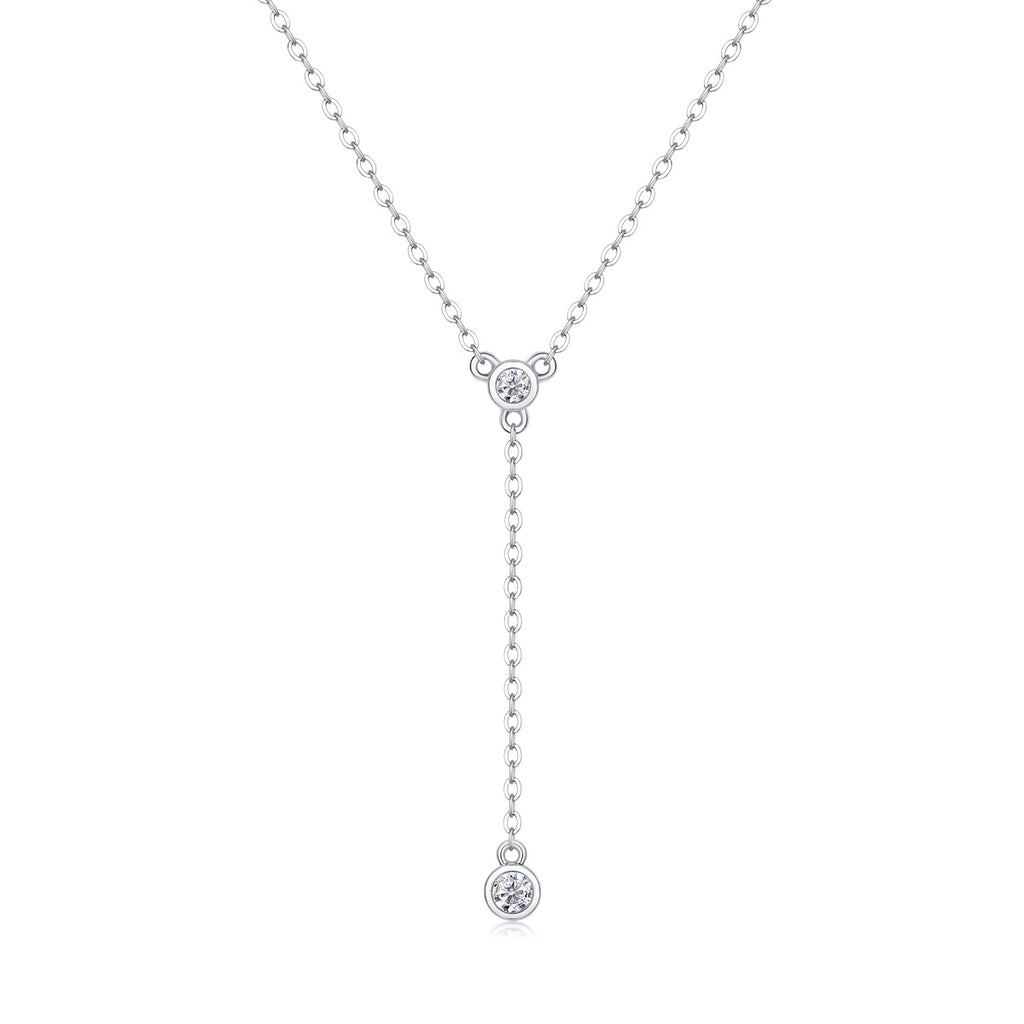 Tassel - Moissanite S925 Sterling Silver And Platinum Plating Pendant