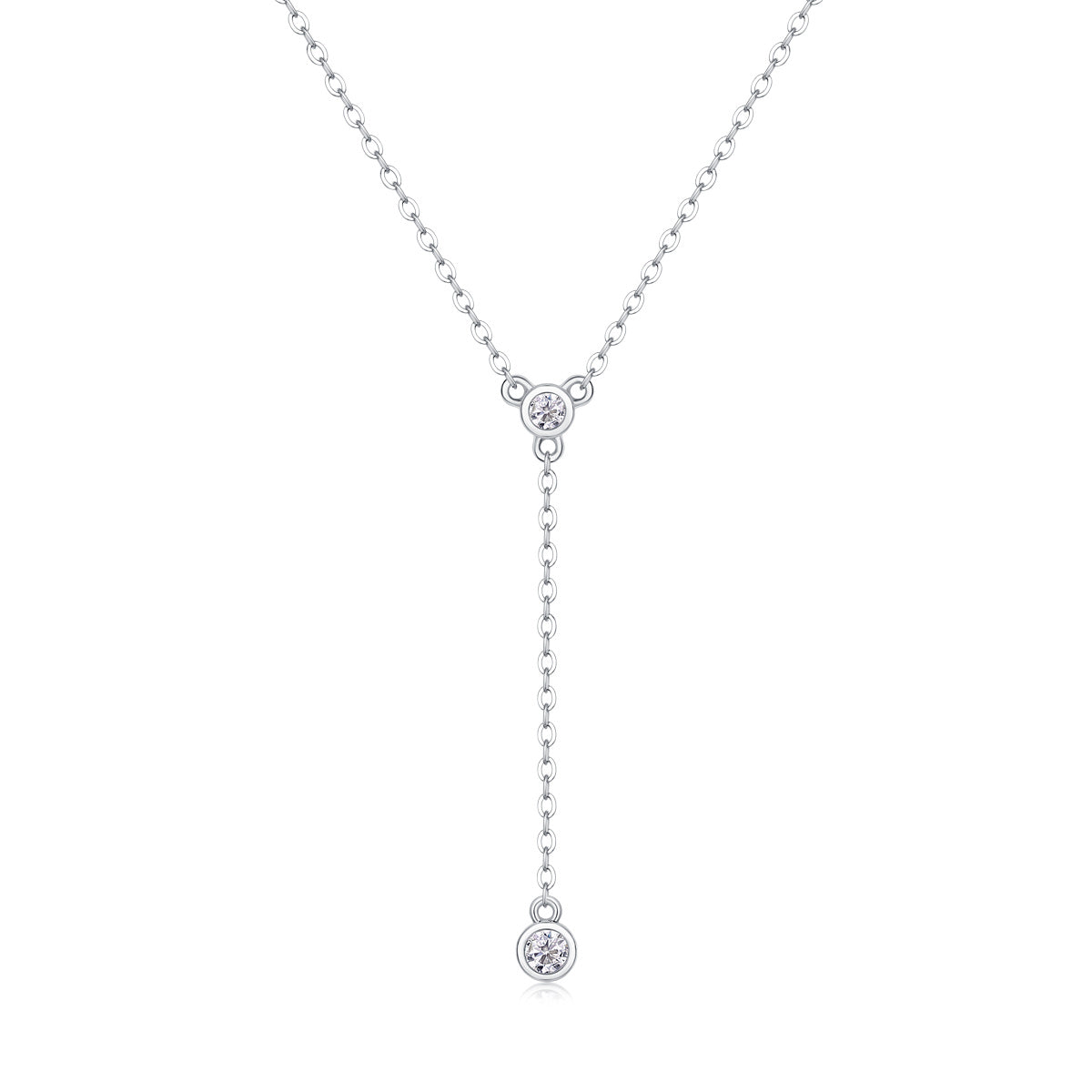 Tassel - Moissanite S925 Sterling Silver And Platinum Plating Pendant