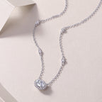 White Summer Night - Egg-shaped Moissanite S925 Sterling Silver And Platinum Plating Pendant