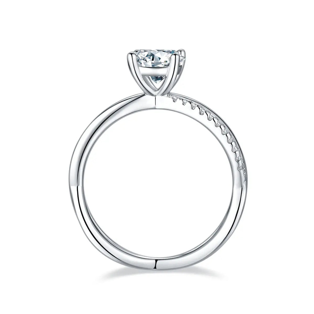 1-Carat Luxury Moissanite S925 Platinum-Plated Silver Ring – Light Luxury Jewelry NP Collection