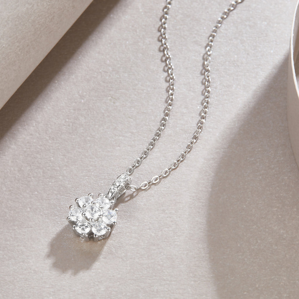 Snowflake Dance - Diamond Jewelry Pendant With Moissanite S925 Sterling Silver And Platinum Plating