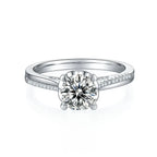 1-carat Luxury And Fashionable Light Luxury Jewelry Silver Ring Set With Top-quality Moissanite, S925 Silver Plated Platinum NP Collection