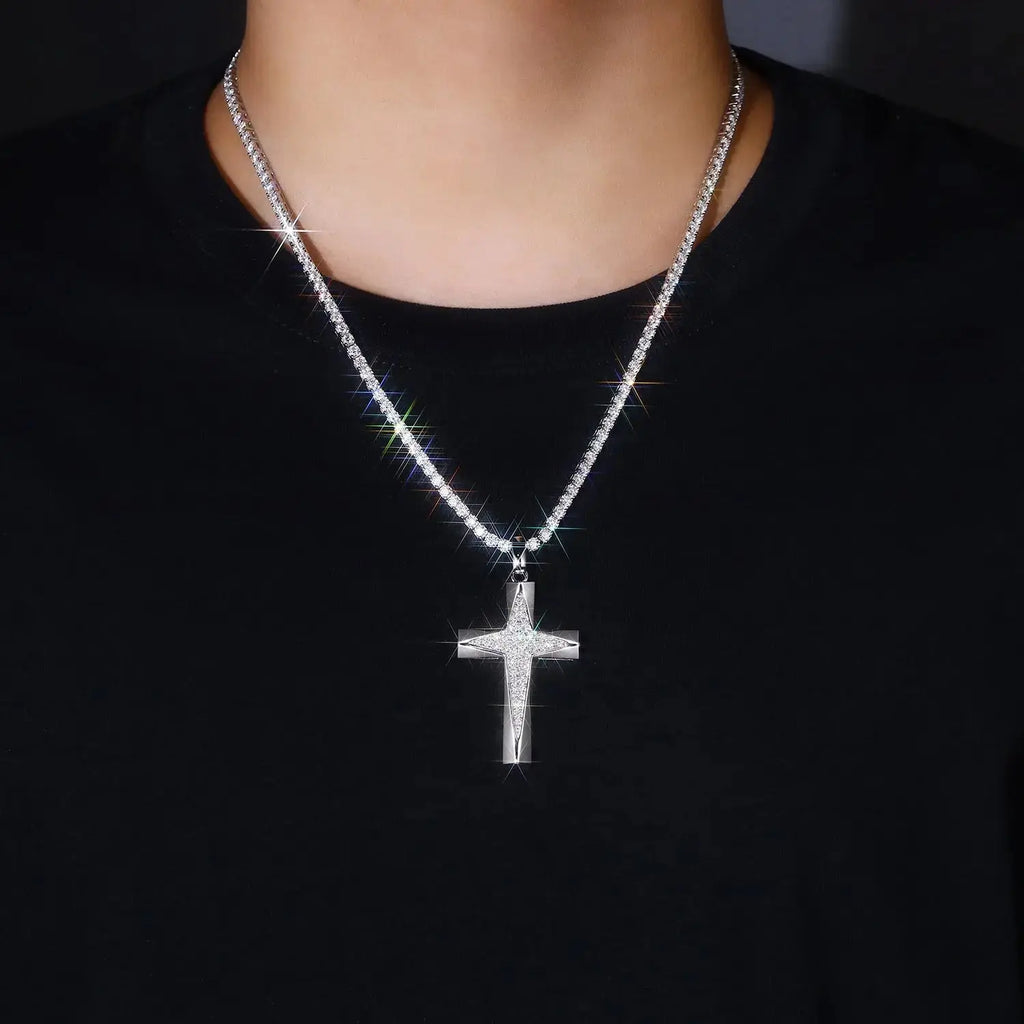 Moissanite, This Luxurious And Fashionable Light Luxury Trend Jewelry Necklace Pendant Is Made Of S925 Silver Electroplated With Platinum NP Collection